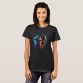Archer Flames Archery Retro Sports Archer T-shirt (Voorkant volledig)
