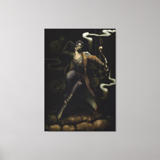 Archer full body with steampunk style canvas afdruk (Voorkant)