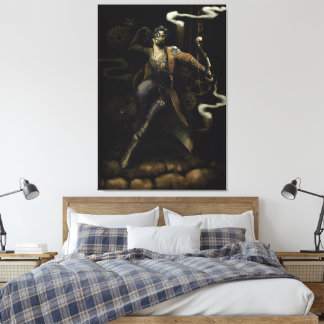 Archer full body with steampunk style canvas afdruk