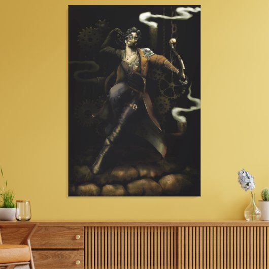 Archer full body with steampunk style canvas afdruk (Insitu (Woonkamer))