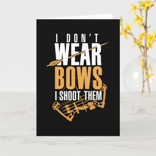 Archer Funny Archery Gezegde Kaart (Gele Bloem)