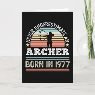 Archer, geboren in 1977 50th Birthday Archery Gift Kaart