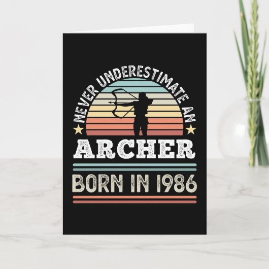 Archer, geboren in 1986 40th Birthday Archery Gift Kaart (Voorkant)