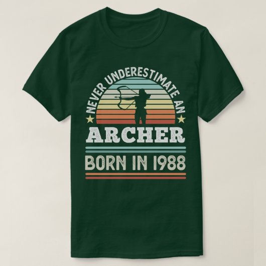 Archer, geboren in 1988 40th Birthday Archery Gift T-shirt (Design voorkant)