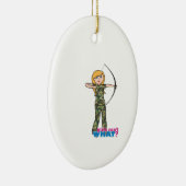 Archer Girl in Camo - Light Keramisch Ornament (Rechts)
