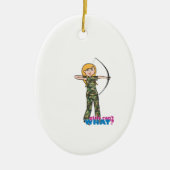 Archer Girl in Camo - Light Keramisch Ornament (Voorkant)