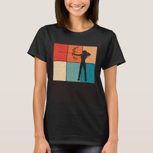 Archer Girl Shooting With Arrow And Bow  Archery T-shirt (Voorkant)