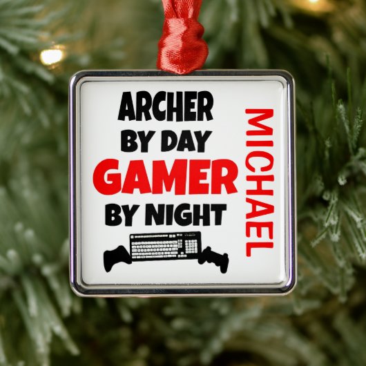 Archer houdt van het spelen van videogames metalen ornament (Boom)