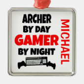 Archer houdt van het spelen van videogames metalen ornament (Voorkant)