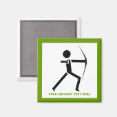 Archer met zijn boog zwarte, groene boogarchitectu magneet (Voorkant / Achterkant)