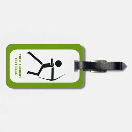 Archer met zijn boog zwarte, groene boogvormer bagagelabel (Achterkant horizontaal)