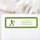 Archer met zijn boog zwarte, groene boogvormer etiket (Insitu)