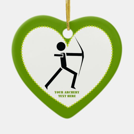 Archer met zijn boog zwarte, groene boogvormer keramisch ornament (Voorkant)