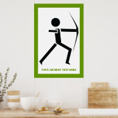 Archer met zijn boog zwarte, groene boogvormer poster (Keuken)