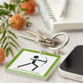 Archer met zijn boog zwarte, groene boogvormer sleutelhanger (Voorkant Rechts)