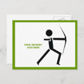Archer met zijn boogzwarte, groene boogarchitectuu briefkaart (Voorkant / Achterkant)