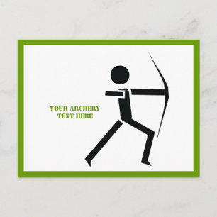 Archer met zijn boogzwarte, groene boogarchitectuu briefkaart
