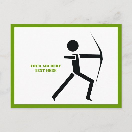Archer met zijn boogzwarte, groene boogarchitectuu briefkaart (Voorkant)