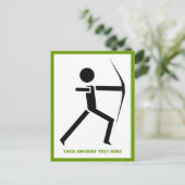 Archer met zijn boogzwarte, groene verticale booga briefkaart (Staand voorkant)