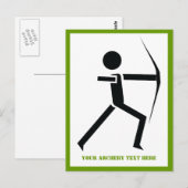 Archer met zijn boogzwarte, groene verticale booga briefkaart (Voorkant / Achterkant)