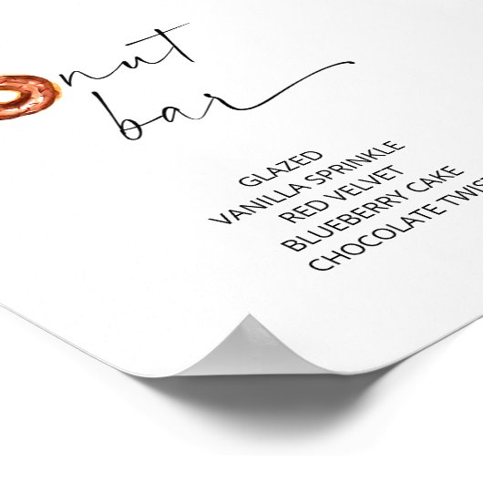 ARCHER Minimalist Donut Bar Sign Poster (Hoek)