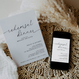 ARCHER Minimalist Rehearings Dinner Invitation Kaart