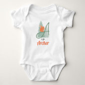 Archer Name onthult Letter A Woodland Squirrel Romper (Voorkant)