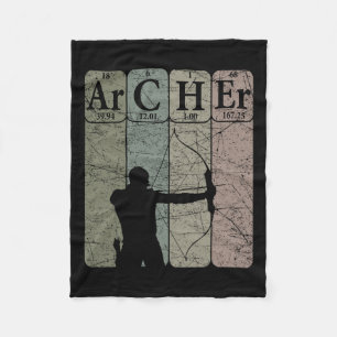 Archer Periodic Table Elements Bow Hunting Archery Fleece Deken