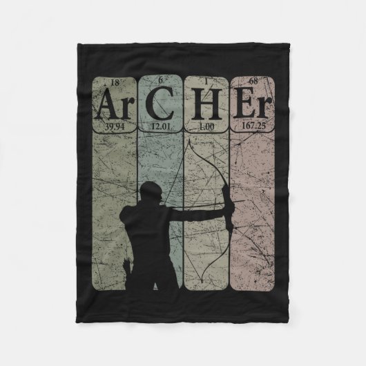 Archer Periodic Table Elements Bow Hunting Archery Fleece Deken (Voorkant)