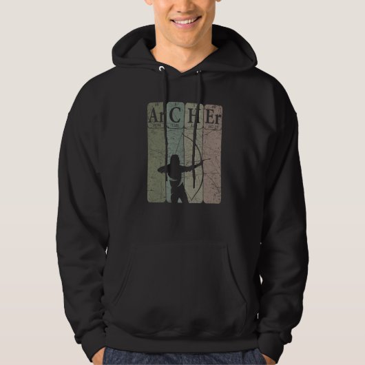 Archer Periodic Table Elements Bow Hunting Archery Hoodie (Voorkant)