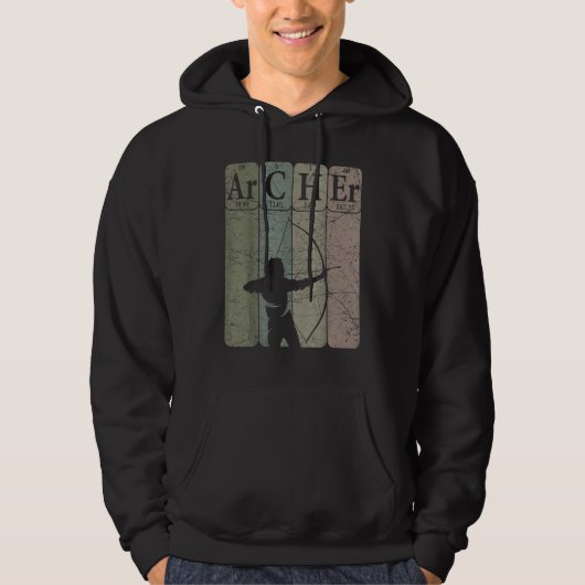 Archer Periodic Table Elements Bow Hunting Archery Hoodie (Voorkant)