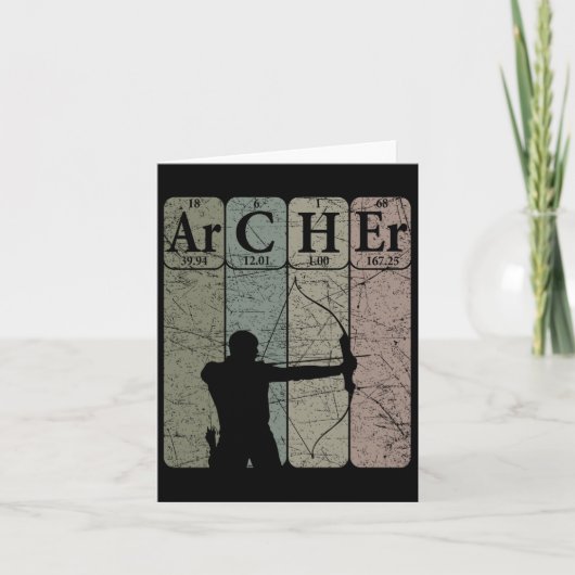 Archer Periodic Table Elements Bow Hunting Archery Kaart (Voorkant)