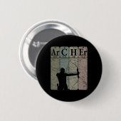Archer Periodic Table Elements Bow Hunting Archery Ronde Button 5,7 Cm (Voorkant /achterkant)