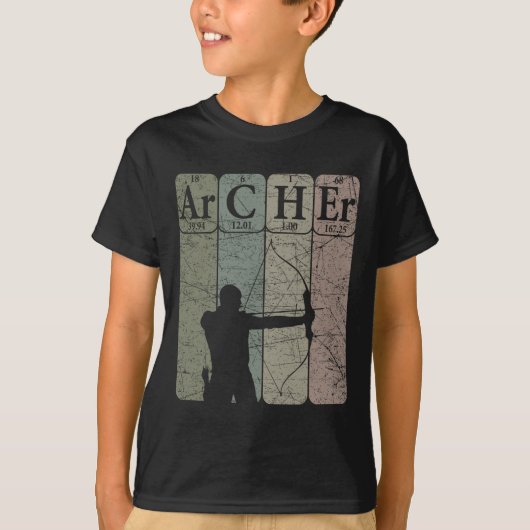 Archer Periodic Table Elements Bow Hunting Archery T-shirt (Voorkant)