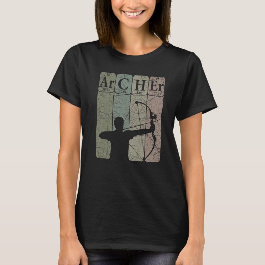 Archer Periodic Table Elements Bow Hunting Archery T-shirt (Voorkant)