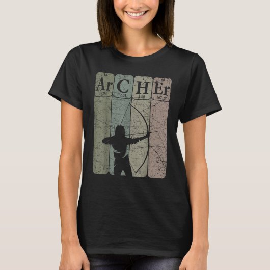 Archer Periodic Table Elements Bow Hunting Archery T-shirt (Voorkant)