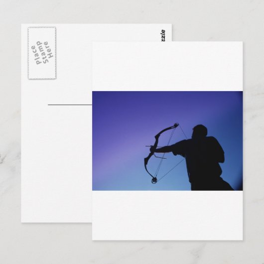 ARCHER SILHOUETTE BOW MAN BRIEFKAART (Voorkant / Achterkant)