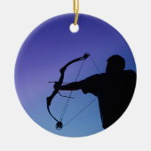 ARCHER SILHOUETTE BOW MAN KERAMISCH ORNAMENT (Voorkant)