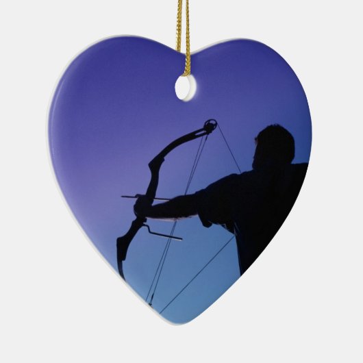 ARCHER SILHOUETTE BOW MAN KERAMISCH ORNAMENT (Rechts)