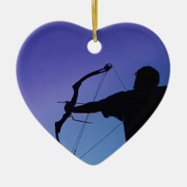 ARCHER SILHOUETTE BOW MAN KERAMISCH ORNAMENT