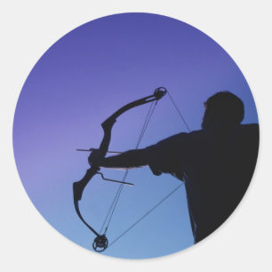 ARCHER SILHOUETTE BOW MAN RONDE STICKER