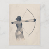 Archeress Waterverf Silhouette Briefkaart (Voorkant)