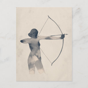 Archeress Waterverf Silhouette Briefkaart