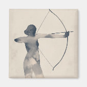 Archeress Waterverf Silhouette Magneet (Voorkant)