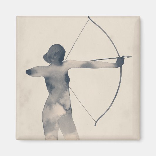 Archeress Waterverf Silhouette Magneet (Voorkant)