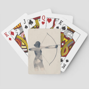 Archeress Waterverf Silhouette Pokerkaarten