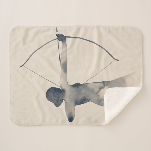 Archeress Waterverf Silhouette Sherpa Deken (Voorkant (horizontaal))