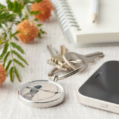 Archeress Waterverf Silhouette Sleutelhanger (Zijkant)