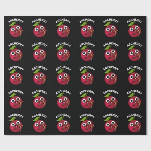 Archerry Funny Fruit Archery Pun Dark BG Cadeaupapier (Vlak)