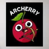 Archerry Funny Fruit Archery Pun Dark BG Poster (Voorkant)